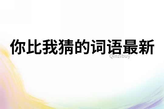 你比我猜的詞語最新