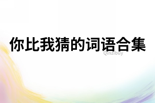 你比我猜的詞語合集