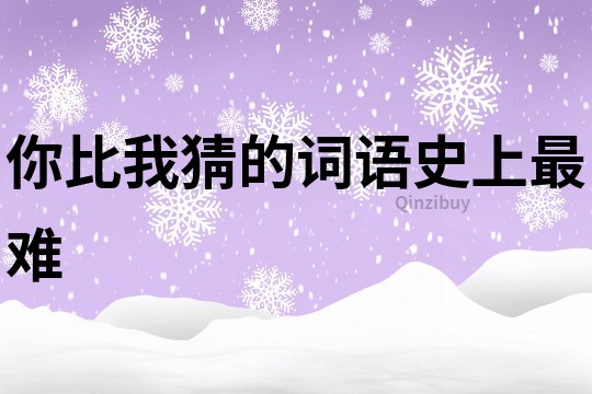 你比我猜的詞語史上最難