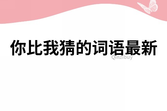 你比我猜的詞語最新
