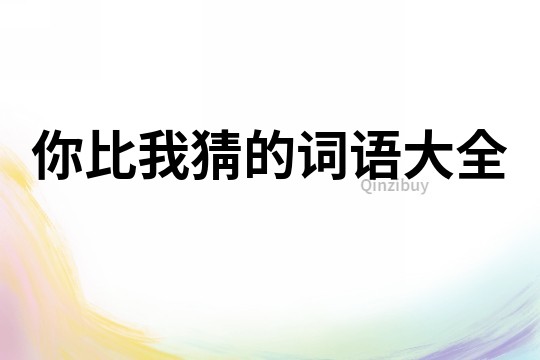 你比我猜的詞語大全