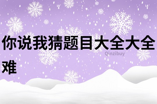 你說我猜題目大全大全難