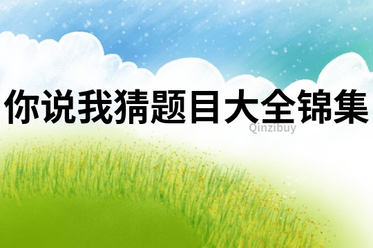 你說我猜題目大全錦集