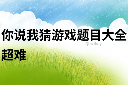 你說我猜游戲題目大全超難