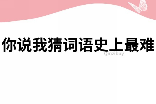 你說我猜詞語史上最難