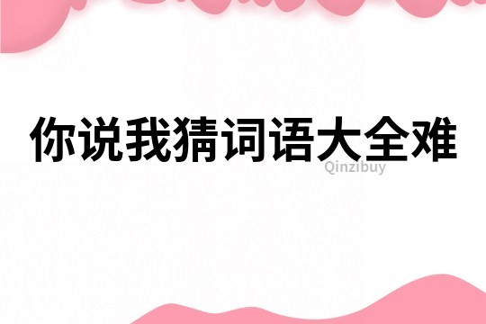 你說我猜詞語大全難