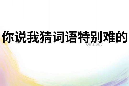 你說我猜詞語特別難的