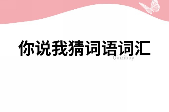 你說我猜詞語詞匯