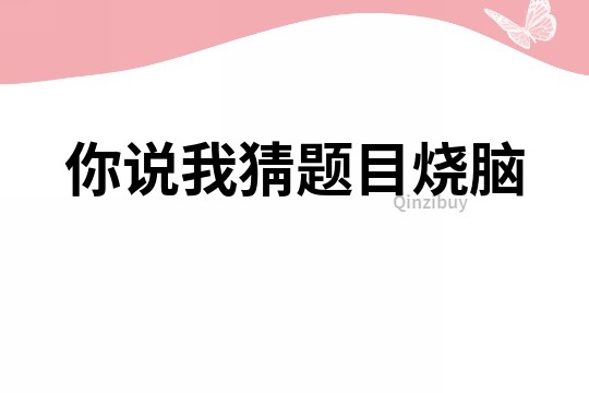 你說我猜題目燒腦