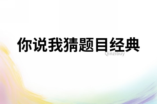 你說我猜題目經典