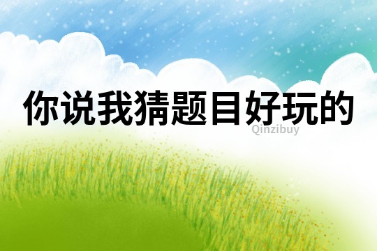 你說我猜題目好玩的