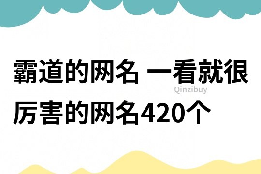 霸道的網名 一看就很厲害的網名420個