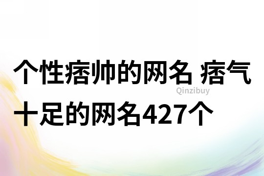 個性痞帥的網名 痞氣十足的網名427個