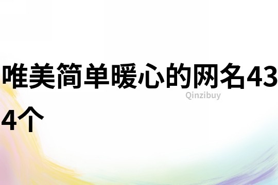 唯美簡單暖心的網名434個