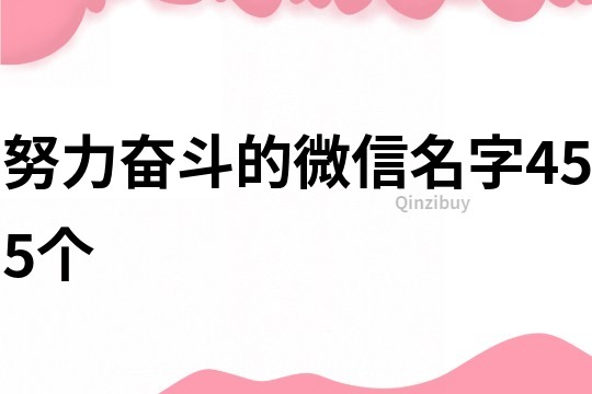 努力奮斗的微信名字455個