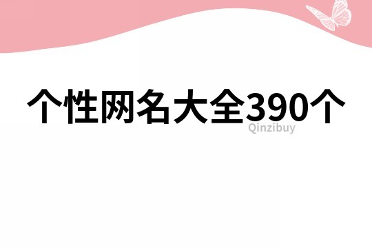 個性網名大全390個