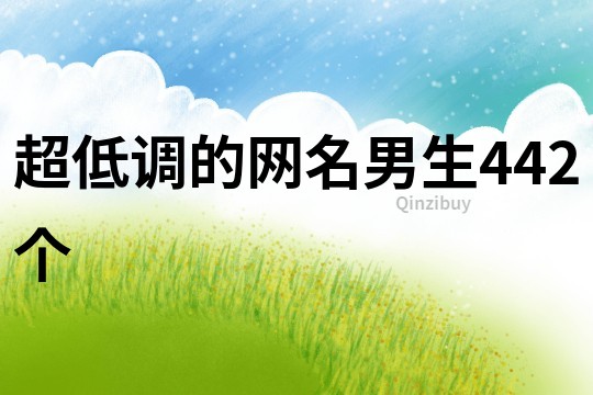 超低調的網(wǎng)名男生442個