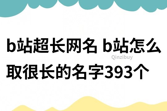 b站超長網名 b站怎么取很長的名字393個