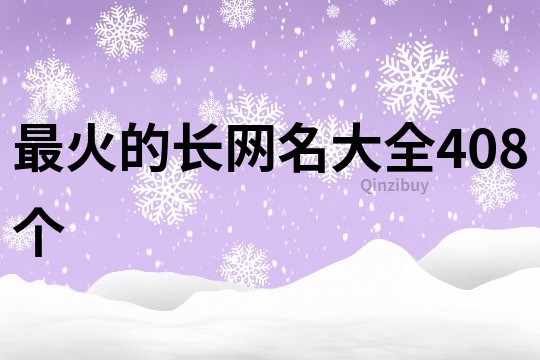 最火的長網(wǎng)名大全408個