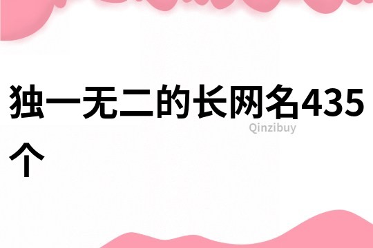 獨一無二的長網名435個