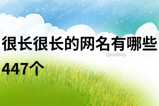 很長很長的網名有哪些447個