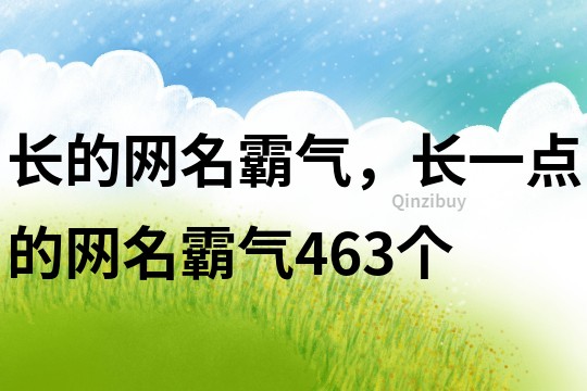 長的網名霸氣，長一點的網名霸氣463個