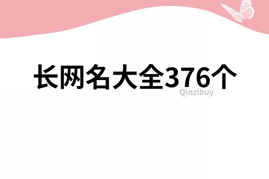 長網(wǎng)名大全376個