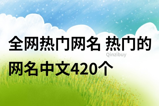 全網熱門網名 熱門的網名中文420個