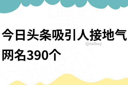 今日頭條吸引人接地氣網名390個