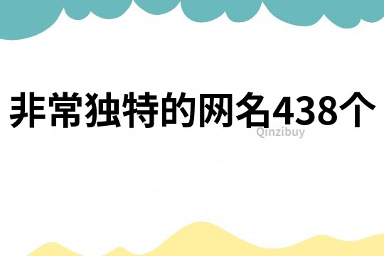 非常獨特的網名438個