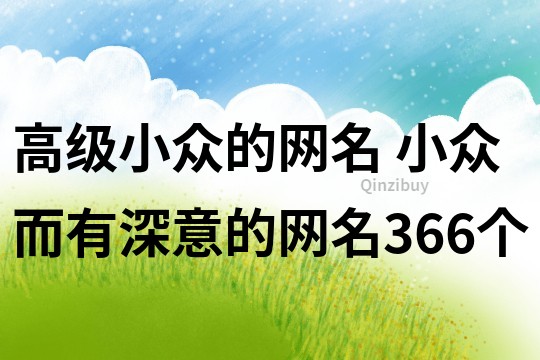 高級(jí)小眾的網(wǎng)名 小眾而有深意的網(wǎng)名366個(gè)