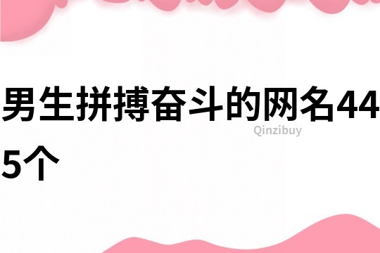 男生拼搏奮斗的網名445個
