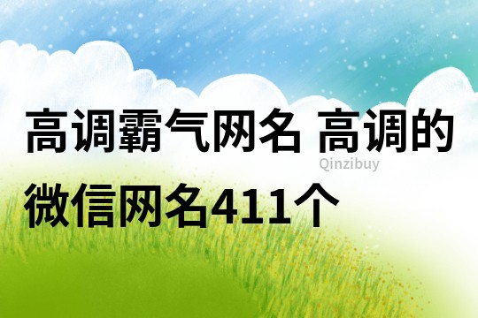 高調霸氣網名 高調的微信網名411個