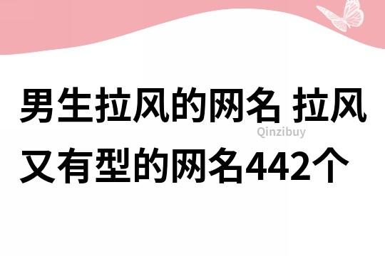 男生拉風的網名 拉風又有型的網名442個