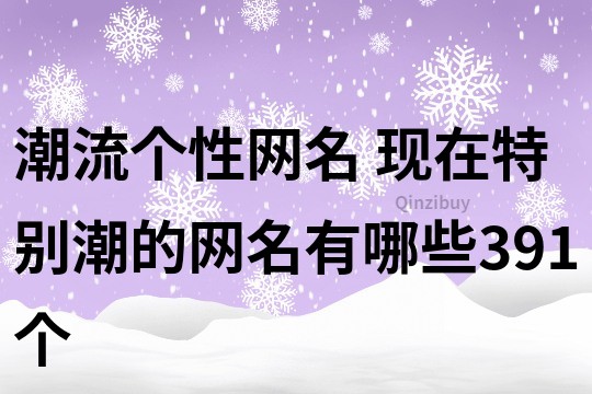 潮流個性網名 現在特別潮的網名有哪些391個