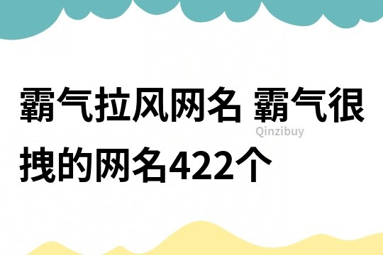 霸氣拉風(fēng)網(wǎng)名 霸氣很拽的網(wǎng)名422個