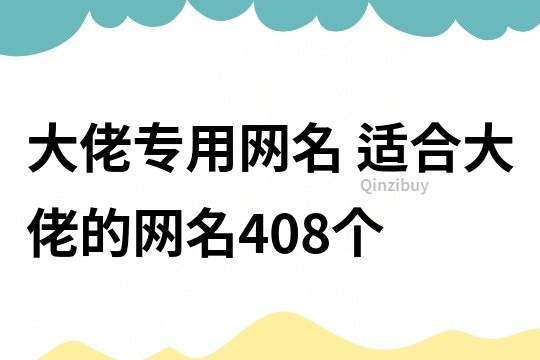 大佬專用網名 適合大佬的網名408個