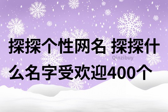 探探個性網名 探探什么名字受歡迎400個