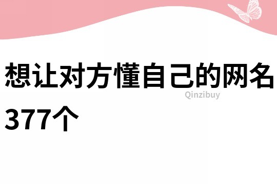 想讓對(duì)方懂自己的網(wǎng)名377個(gè)