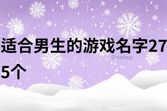 適合男生的游戲名字275個