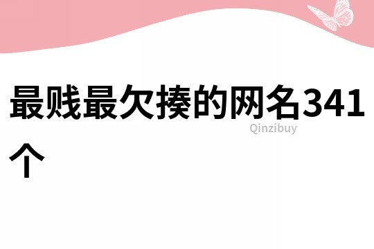 最賤最欠揍的網(wǎng)名341個