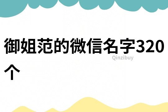 御姐范的微信名字320個