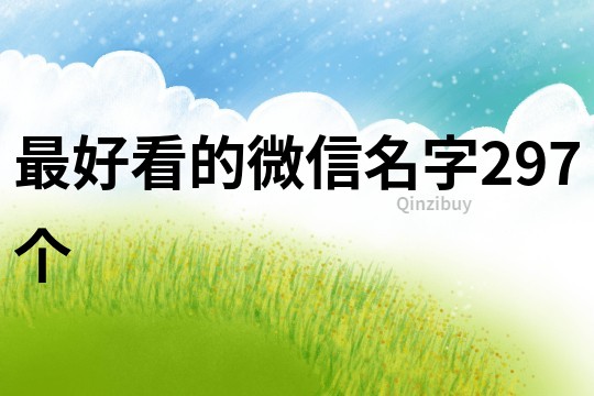 最好看的微信名字297個