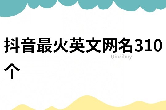 抖音最火英文網名310個