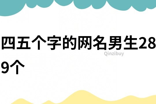 四五個字的網名男生289個