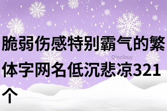 脆弱傷感特別霸氣的繁體字網名低沉悲涼321個