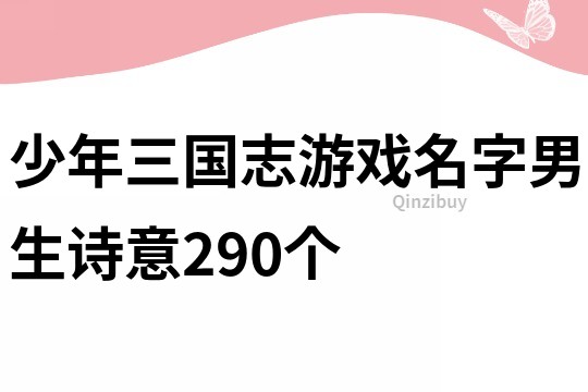 少年三國志游戲名字男生詩意290個