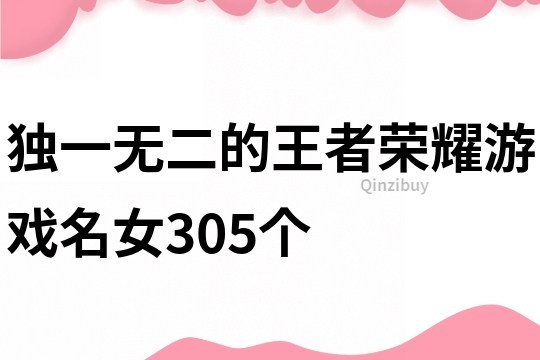 獨一無二的王者榮耀游戲名女305個