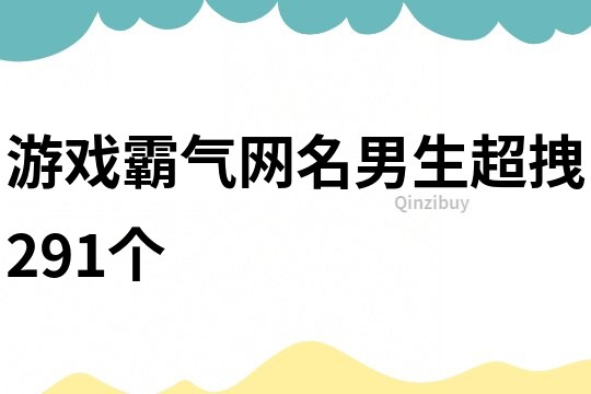 游戲霸氣網(wǎng)名男生超拽291個