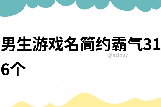 男生游戲名簡約霸氣316個